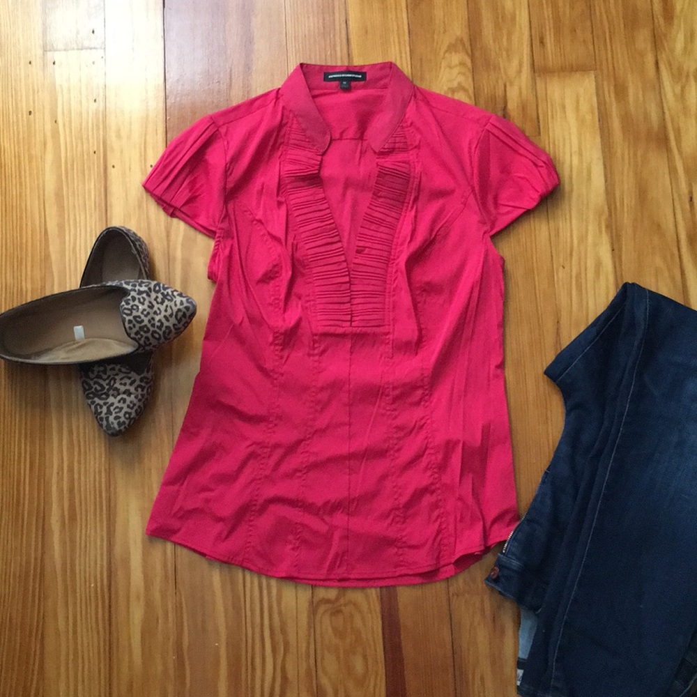 Pink express size med short sleeve top